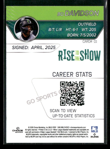 2026 Eugene Emeralds Rise to the Show Top Prospects Bo Davidson