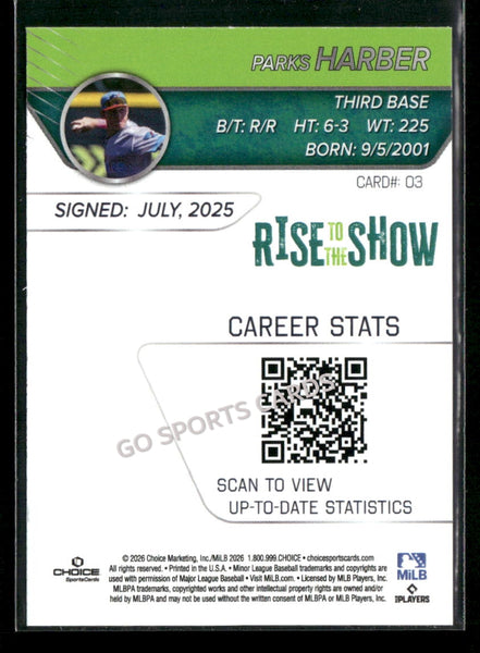 2026 Eugene Emeralds Rise to the Show Top Prospects Parks Harber