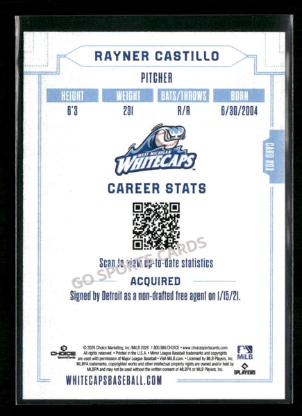 2026 West Michigan Whitecaps Rayner Castillo