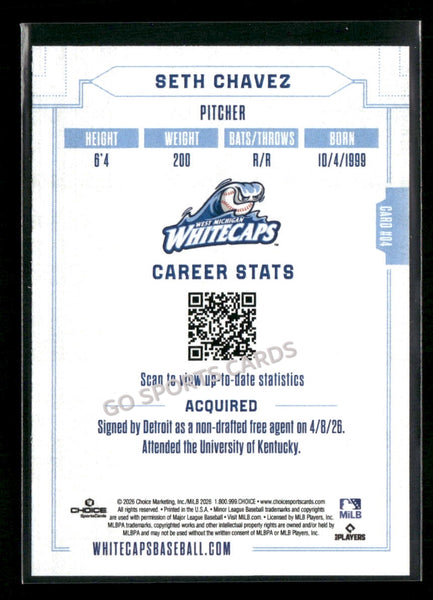 2026 West Michigan Whitecaps Seth Chavez