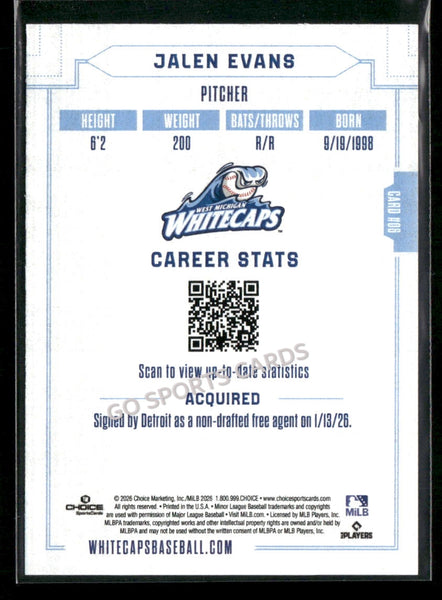 2026 West Michigan Whitecaps Jalen Evans
