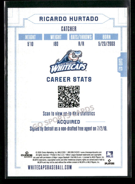 2026 West Michigan Whitecaps Ricardo Hurtado