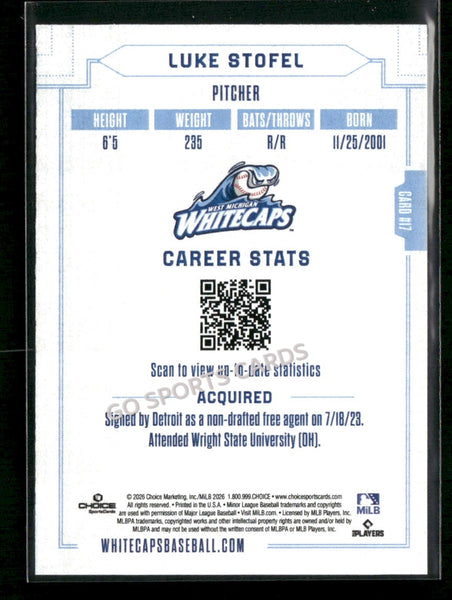 2026 West Michigan Whitecaps Luke Stofel