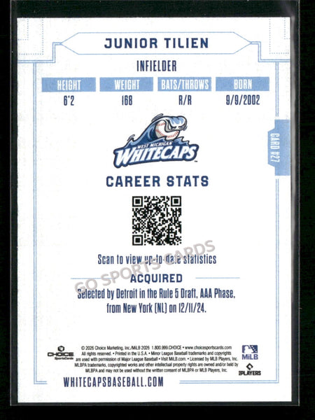 2026 West Michigan Whitecaps Junior Tilien