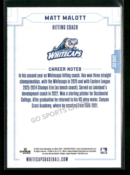 2026 West Michigan Whitecaps Matt Malott