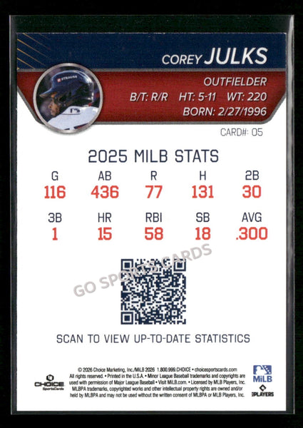 2026 Toledo Mud Hens Corey Julks