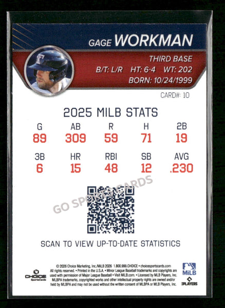 2026 Toledo Mud Hens Gage Workman