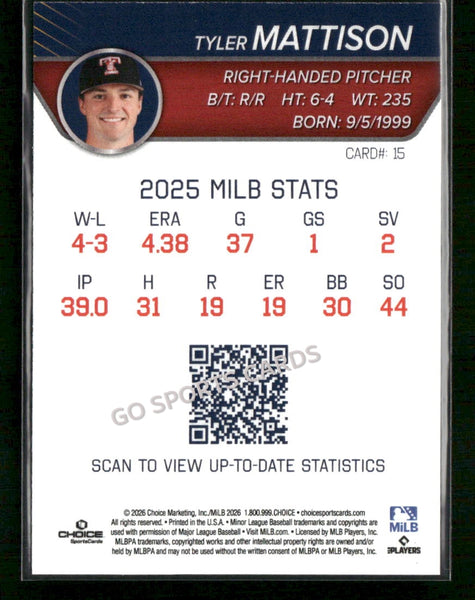 2026 Toledo Mud Hens Tyler Mattison