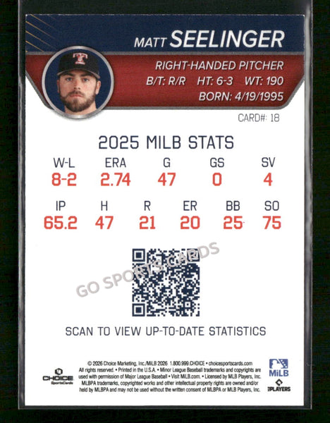 2026 Toledo Mud Hens Matt Seelinger