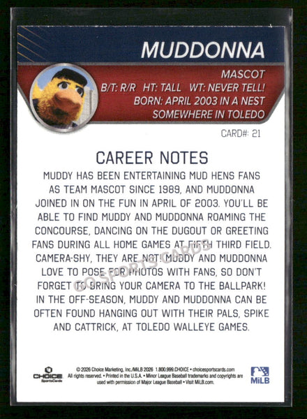 2026 Toledo Mud Hens Muddonna Mascot