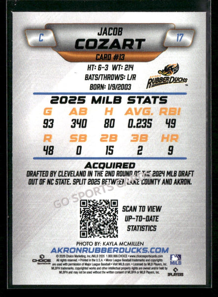 2026 Akron RubberDucks Jacob Cozart