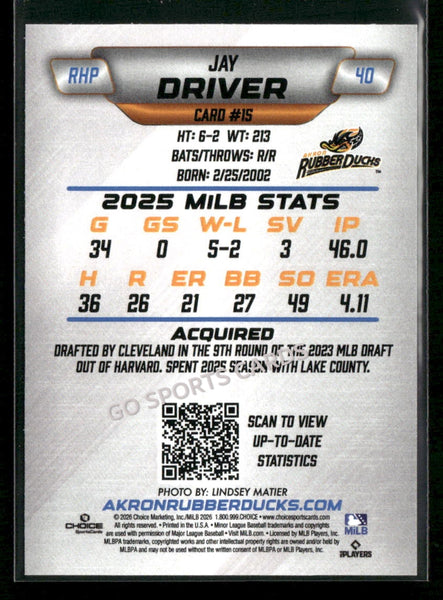 2026 Akron RubberDucks Jay Driver