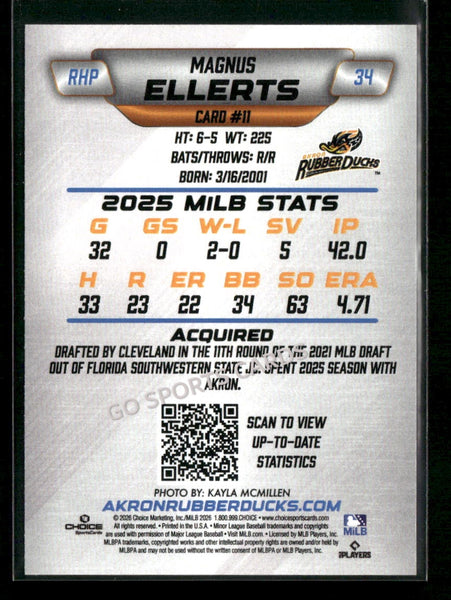 2026 Akron RubberDucks Magnus Ellerts