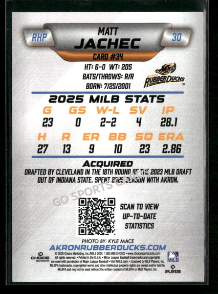 2026 Akron RubberDucks Matt Jachec