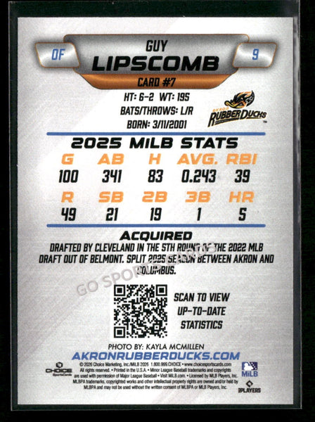 2026 Akron RubberDucks Guy Lipscomb