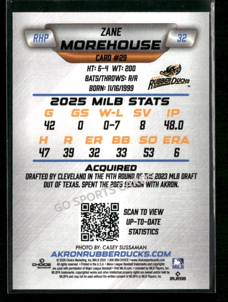 2026 Akron RubberDucks Zane Morehouse