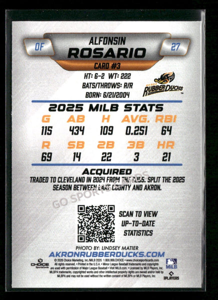 2026 Akron RubberDucks Alfonsin Rosario