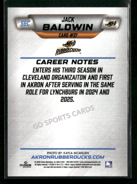 2026 Akron RubberDucks Jack Baldwin