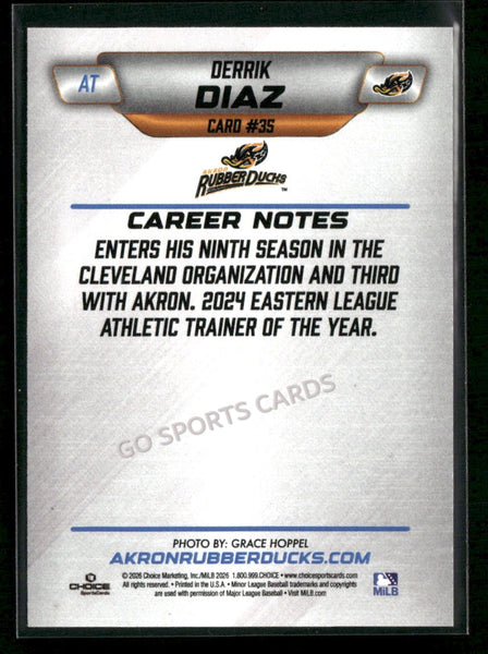 2026 Akron RubberDucks Derrik Diaz