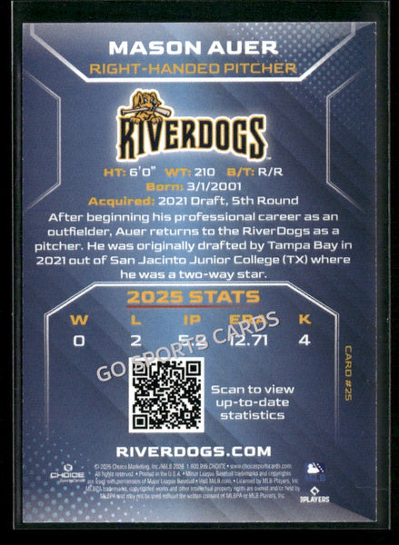 2026 Charleston RiverDogs Mason Auer