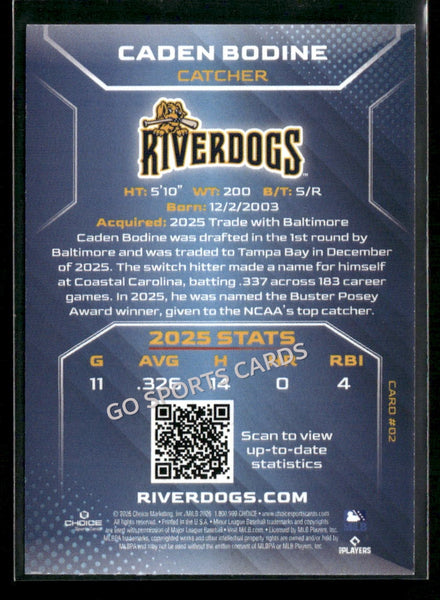 2026 Charleston RiverDogs Caden Bodine