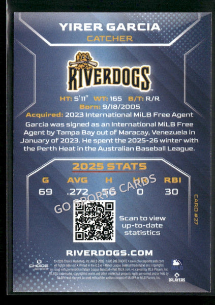 2026 Charleston RiverDogs Yirer Garcia