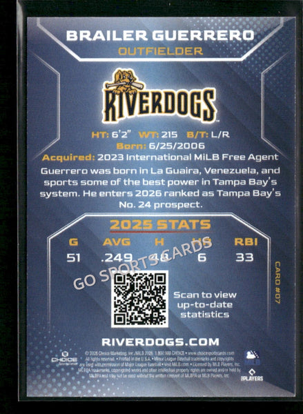 2026 Charleston RiverDogs Brailer Guerrero