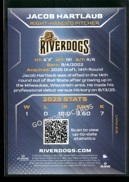 2026 Charleston RiverDogs Jacob Hartlaub