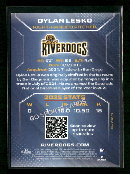 2026 Charleston RiverDogs Dylan Lesko