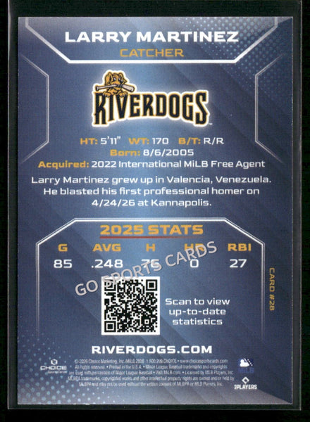 2026 Charleston RiverDogs Larry Martinez