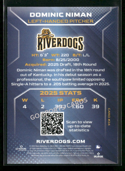 2026 Charleston RiverDogs Dominic Niman