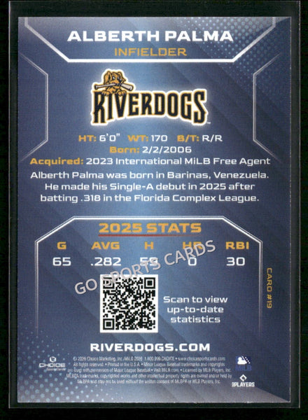 2026 Charleston RiverDogs Alberth Palma