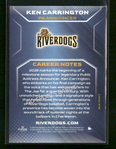 2026 Charleston RiverDogs Ken Carrington