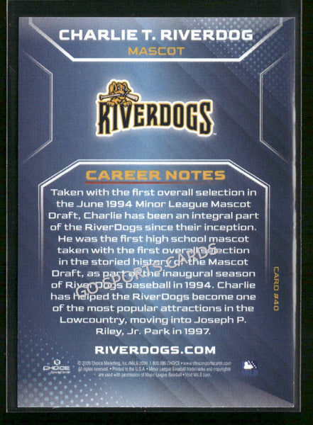 2026 Charleston RiverDogs Charlie T Riverdog Mascot