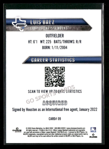 2026 Corpus Christi Hooks Luis Baez