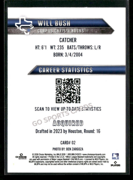 2026 Corpus Christi Hooks Will Bush