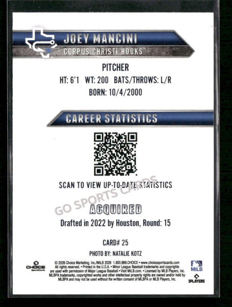 2026 Corpus Christi Hooks Joey Mancini