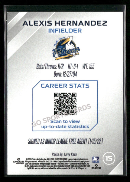 2026 Myrtle Beach Pelicans Alexis Hernandez