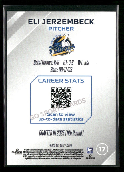 2026 Myrtle Beach Pelicans Eli Jerzembeck