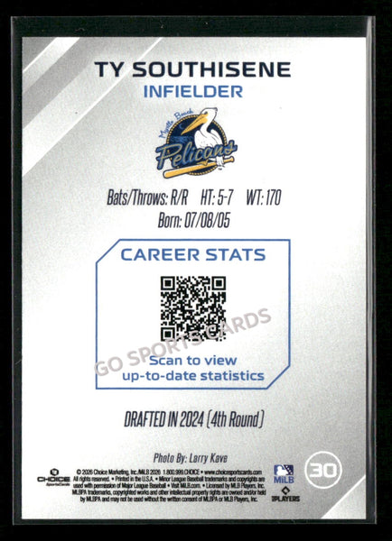 2026 Myrtle Beach Pelicans Ty Southisene