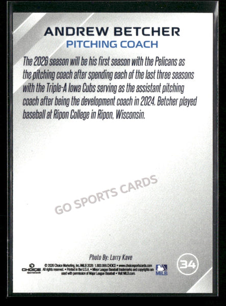 2026 Myrtle Beach Pelicans Andrew Betcher