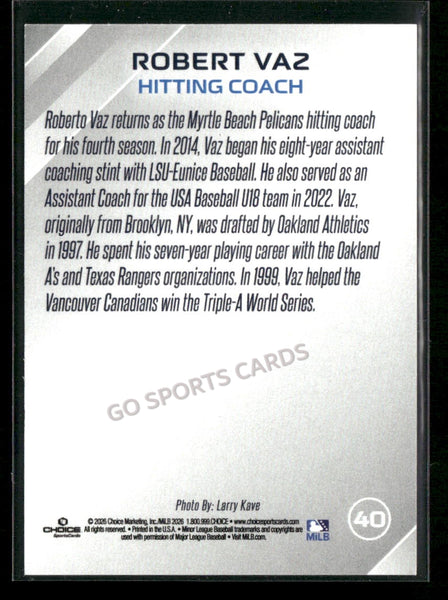 2026 Myrtle Beach Pelicans Robert Vaz