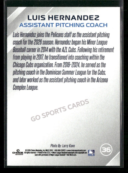 2026 Myrtle Beach Pelicans Luis Hernandez
