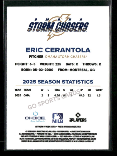 2026 Omaha Storm Chasers Eric Cerantola
