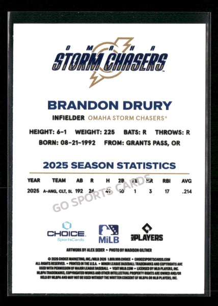 2026 Omaha Storm Chasers Brandon Drury