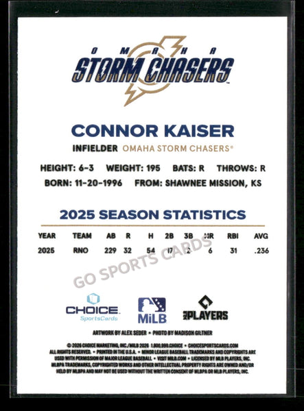 2026 Omaha Storm Chasers Connor Kaiser