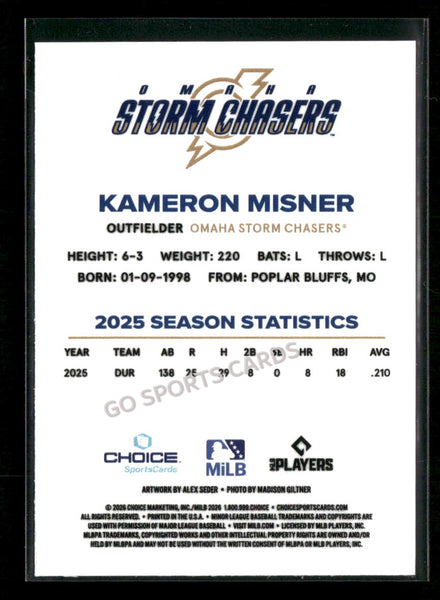 2026 Omaha Storm Chasers Kameron Misner