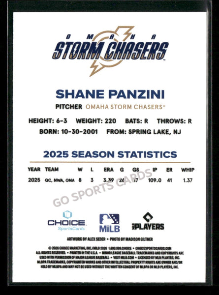 2026 Omaha Storm Chasers Shane Panzini