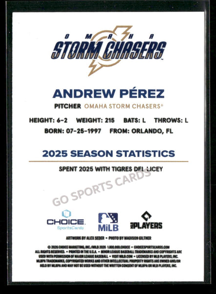 2026 Omaha Storm Chasers Andrew Perez