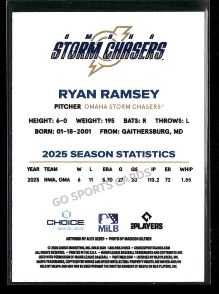 2026 Omaha Storm Chasers Ryan Ramsey